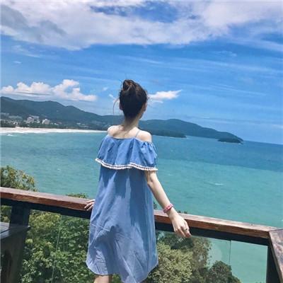 女生长发披肩头像2018背影唯美海边图片 老婆永远比面子更重要 第1张