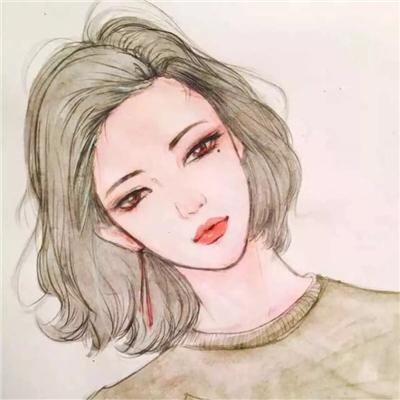 2018个性手绘女生头像彩色素描高清图 真实的日子还是一个人过 第3张